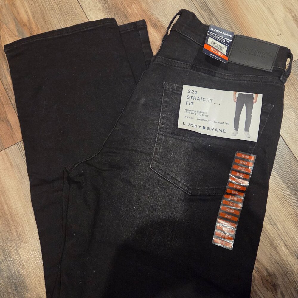 NWT Men's Black Lucky Brand 32x30 Jeans, Straight Fit 221 Jean Pants